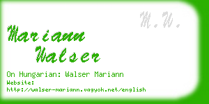 mariann walser business card